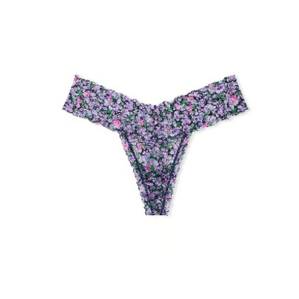 Victoria's Secret Ensign Navy Ditsy Floral Bra and Thong Set Lingerie Romantic - Picture 4 of 9